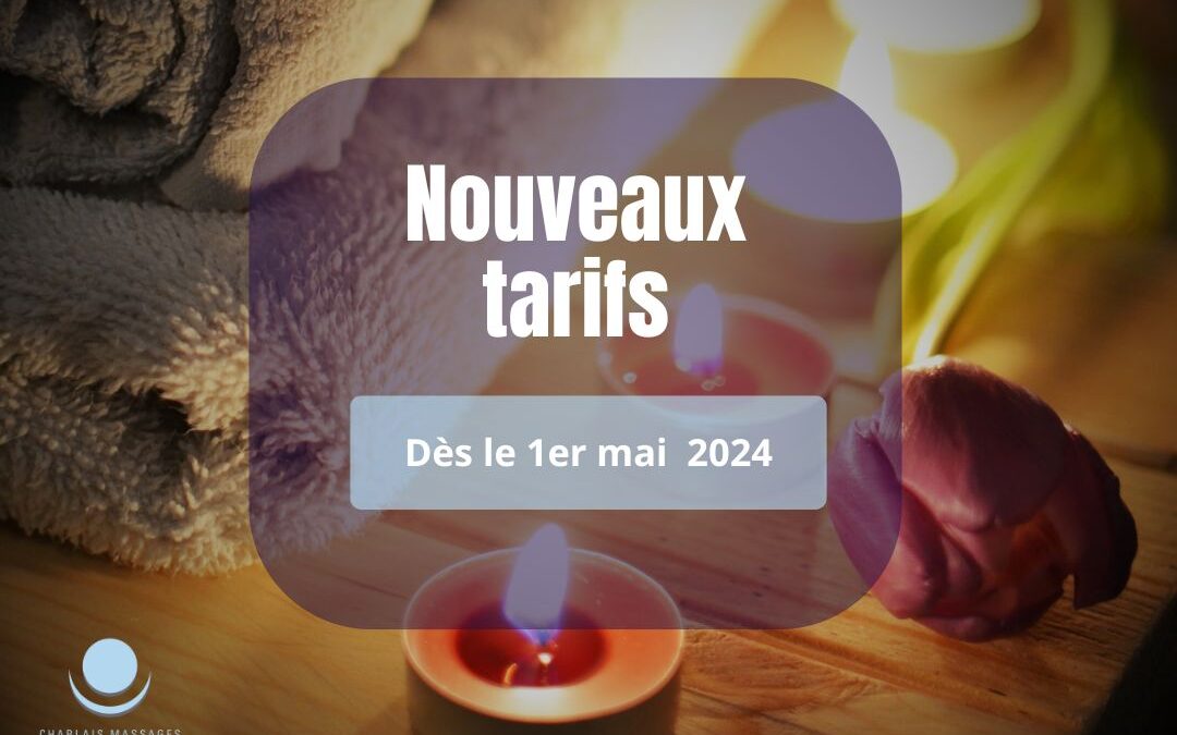 Adaptation des tarifs dès le 1er mai 2024